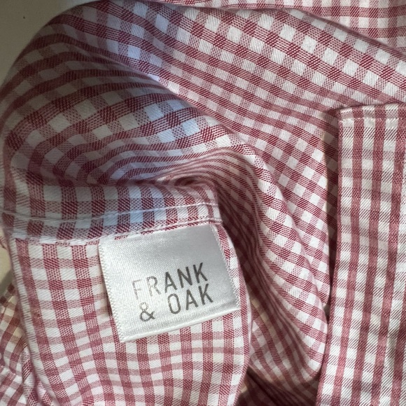 Frank & Oak Cotton Oxford Brick Red Check Button Up Shirt in Medium - Picture 8 of 9